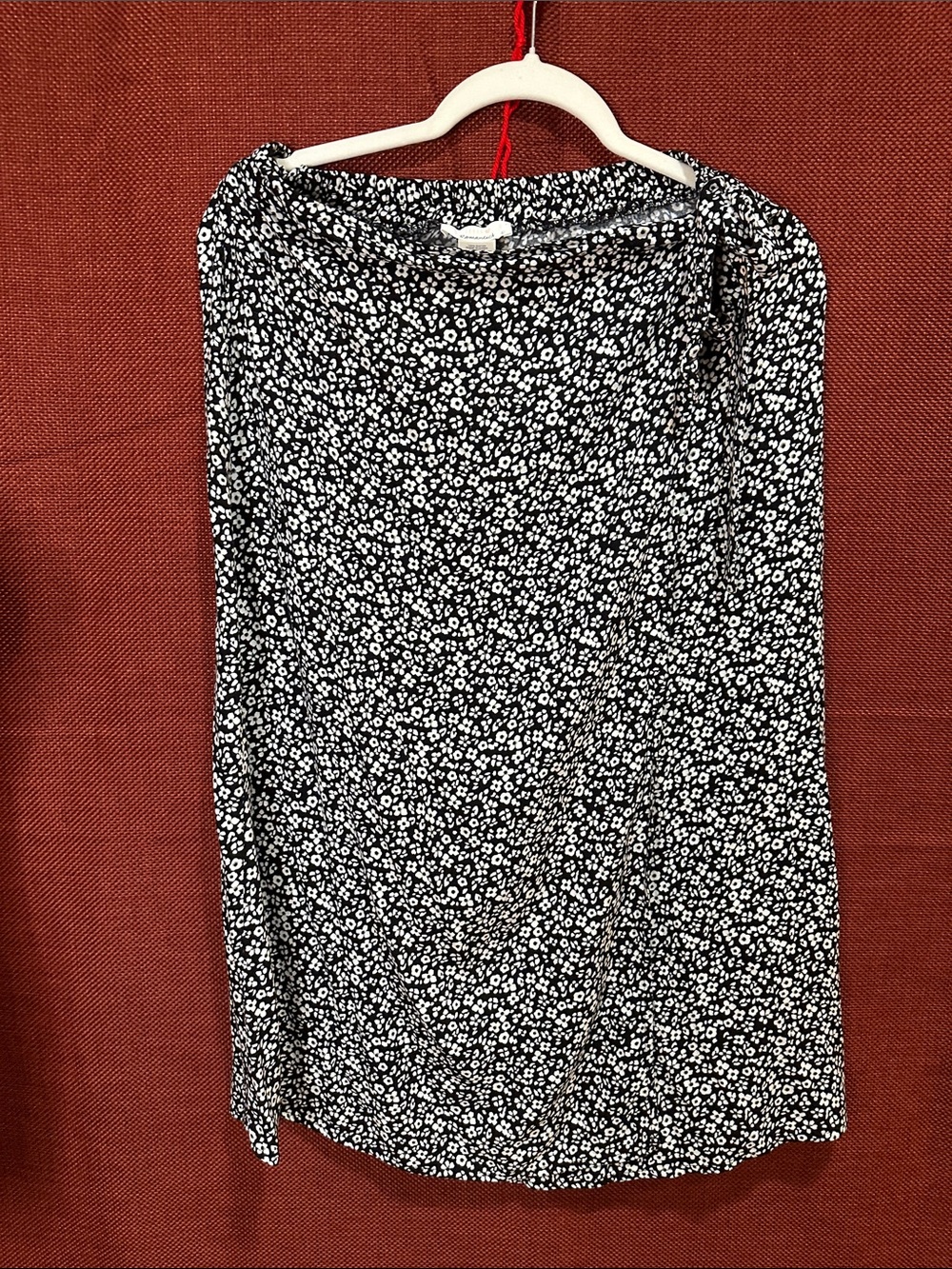 URBAN Romantics Black & White Floral Midi Skirt